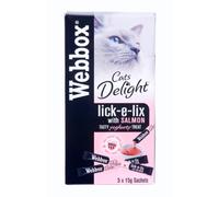 Webbox Cats Delight Lick-E-Lix Cat Treats Salmon 5X15G (Pack Of 17)