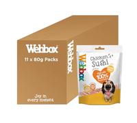 Webbox Chicken Sushi Dog Treats - Made with 100 Percent Natural Chicken, Puppy Friendly, Low Fat, Wheat and Gluten Free (11 x 80g Packs)