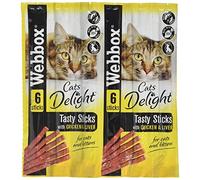 Webbox Cats Delight Tasty Sticks Cat Treats - Chicken and Liver - 12 Packs