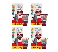 WEBBOX Lick-e-Lix Beef Yoghurt Cat Treats, 15g Sachets, Pack of 16