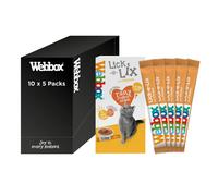 Webbox Lick-e-Lix Cat Treats, Chicken - Kitten Friendly, Grain and Gluten Free, No Artificial Preservatives or Colours (10 x 5 Packs)