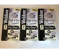 Webbox Lick-e-Lix Cream with Milk and Yoghurt 7 x 10g Sachets (Pack of 3)