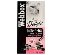 Webbox Lick-e-Lix Salmon With Omega 3 & 6 Yoghurty Cat Treats 5 x 15g