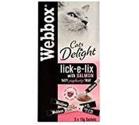 Webbox Lick-e-Lix Salmon With Omega 3 & 6 Yoghurty Cat Treats 5 x 15g (PACK OF 4)