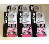 Webbox Lick-e-Lix Salmon With Omega 3 & 6 Yoghurty Cat Treats 5 x 15g (PACK OF 6)