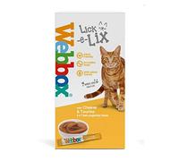 Webbox Lick-e-Lix Unique Tasty Cat Treats Box (All Flavours) 5-7 Treats Per Pack Lick-e-Lix Cheese & Taurine 5 Pack, 10 Pack