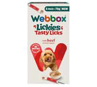 Webbox Lickies Tasty Licks Beef Dog Treats - 17 x 5 Packs