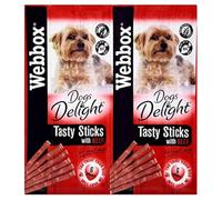 Webbox Pets Choice Dogs Delights Tasty Sticks with Beef 6pcs 30gm Deal of 4 (24 Sticks Total)