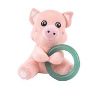 Webbox Pinky the Pig - Plush & Squeaky Dog Toy with Puppy Teething Ring