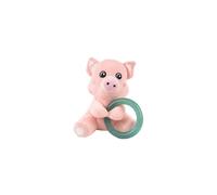 Webbox Pinky the Pig - Plush & Squeaky Dog Toy with Puppy Teething Ring