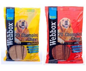 Webbox Prime Chomping Chews Dog Treats - Beef - 20 Chews