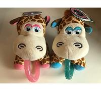 Webbox Puppy Toy Giraffe with Teething Ring - BLUE