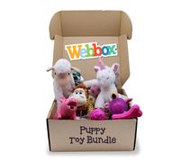 Webbox Small Dog & Puppy Toy Bundle Box (9 Toys) ? Teething, Chew, Rope, Plush & Squeaky Toys for Small Dogs & Puppies from 8 Weeks (Pink)