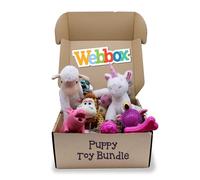 Webbox Small Dog & Puppy Toy Bundle Box (9 Toys) - Teething, Chew, Rope, Plush & Squeaky Toys for Small Dogs & Puppies from 8 Weeks (Pink)