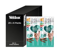 Webbox Tasty Sticks Cat Treats, Duck - Kitten Friendly, Wheat and Grain Free, No Artificial Colours (25 x 6 Packs)