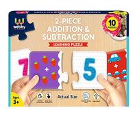 Webby Addition & Subtraction Learning Pack Jigsaw Puzzle (2 Pieces) | Montessori Early Educational Toy for 3+ Years Kids | Boosts Brain Function, Concentration & Motor Skills