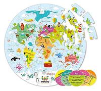 Webby Kid Jigsaw Floor Puzzle | 60 Pieces | Includes 4 Double-Sided Flashcards | Round-Shaped Educational Puzzle | Improves Memory, Concentration & Color Recognition for Kids