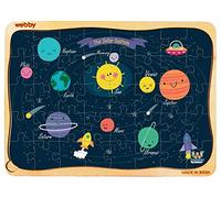 Webby Solar System Wooden Floor Puzzle 40 Pieces Educational Toy for Kids Space Puzzle Montessori Early Learning Durable Wooden Toy