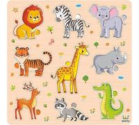 Webby Wooden Animals Alphabet Puzzle for Kids 3+ years. Montessori learning board that builds letter recognition, color awareness, memory, and creativity with a safe, smooth wooden design.