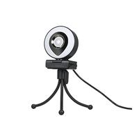 Webcam 1080P Full HD Streaming with Dual Microphone and Ring USB Web Camera Tripod for Laptop YouTube OBS Stream