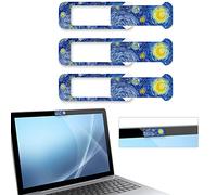 Webcam Cover, 3 Pieces, Laptop Camera Cover, Privacy Shielding Capacity is Twice as Big as The Traditional, Suitable for Computer Mobile Phones, laptops, Tablets and so on (Blue Pattern)