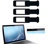Webcam Cover, 3 Pieces, Laptop Camera Cover, Privacy Shielding Capacity is Twice as Big as The Traditional, Suitable for Computer Mobile Phones, laptops, Tablets and so on (Black)