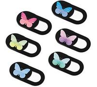 Webcam Cover Slide 6 Packs Ultra-Thin Camera Covers for Computer Laptop Desktop Smartphone to Protect Your Privacy and Security, Butterfly