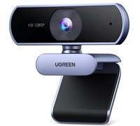 UGREEN Webcam for PC, Full HD 1080P/30fps Webcam for Laptop, Clear Stereo Audio Microphone, Auto Light Correction, 85° View Web Cam USB Camera for Live Streaming, Video Calling, Conferences