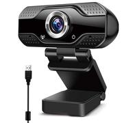 Webcam for pc, Web Cam with Microphone 1080P HD USB Plug and Play Streaming Webcam for Laptop Youtube Video Calling Online study Conference Gaming Bla