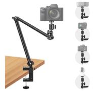 Webcam Mount, Table Tripod Camera with 1/4 Inch Thread, Camera Arm for Logitech C922 C930, GoPro Hero, DSLR Cameras, Ring Light and More