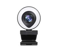Webcam Streaming 1080P Full HD with Dual Microphone and Ring Light, USB Web Camera Stream for Laptop YouTube OBS
