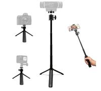 Webcam Tripod for Desk, Khazilorr Mini Tripod for Webcam Extendable Small Tripod for Camera 5 Levels Adjustment 360 Rotation, Desktop Webcam Stand for Logitech Webcam iPhone Samsung and Action Camera