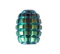 webead Knife Lanyard Beads, Titanium TC4 Barrel Shape Grenade Texture, Green
