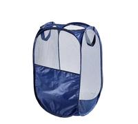 WEBEASY Laundry Basket, 1pc Pack Foldable Laundry Hamper Pop Up with Durable Handles, Portable Mesh Washing Laundry Bag with Handle Great for Home Kids Room College Dorm Travel (Navy)