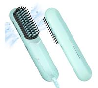 webeauty Cordless Hair Straightener Brush, 200 Million Negative Ions Cordless Hot Brush,Hot Comb with Type C Charging Cable for Travel, Blue