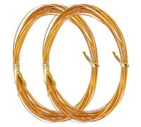 WEBEEDY 0.3mm Thick Flat Aluminum Wire for DIY Filigree Cloisonne Enamel Painting, 29 Gauge Gold Bendable Metal Wires for DIY Jewelry Beading Making Enamel Craft Supplies (32.8 Feet/Roll, 2 Rolls)