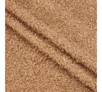 WEBEEDY 1 Yard Teddy Bear Fabric 155cm Brown Soft Curls Fuzzy Faux Fur Fabric by The Yard, Decoration Plush Cloth for Stuffed Dolls Rugs Mats Blankets DIY Sewing Craft, Unique Gift