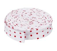 WEBEEDY 10.9 Yards Cotton Double Fold Bias Tape 2cm Wide Quilt Binding Tape, Bright Red Dots White Fabric Trim for Quilt Blanket Edge Upholstery Sewing Projects Dress Gift Wrapping Home Decor Crafting