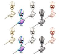 WEBEEDY 10 Pcs 5 Colors #5 Zipper Pulls Replacements Bird Zipper Pulls Bulk, Metal Zipper Sliders Nylon Coil Zippers Repair for Luggage Backpack Purse Jacket DIY Clothing Craft Making Accessory