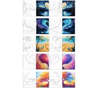 WEBEEDY 10 Pcs Valentines Heart Pre Drawn Canvas Painting Kit Couples Painting Kit Date Night, Sip and Paint Canvas for Adults Art and Craft Supplies Valentine's Day Gift Date Night Activity, 20x25cm