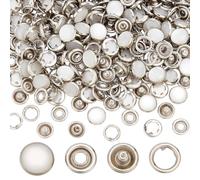 WEBEEDY 100 Sets 12mm Pearl Snap Buttons Pearl-Like Brass Prong Snaps Fasteners Kit with 4 Components, Fabric Snaps Press Stud Button for Clothes Bags Purse Sewing Craft Projects