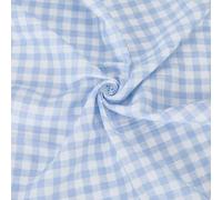 WEBEEDY 100x145cm Blue and White Gingham Fabric Double-Sided Cotton Muslin Fabric By the Yard, Blue Checkered Soft Lightweight Cloth for Clothing Sewing Projects Quilting Craft Hairband