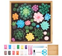 WEBEEDY 12 Colors 3D Modeling Clay Succulents Art Set for Home Wall Decor,Succulent DIY Air Dry Clay Kits with Modeling Clay,Sculpting Tools,Craft Box for DIY Art Craft Christmas Birthday Gift