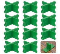 WEBEEDY 12 Pcs ABS Deck Spacer Tool with 4 Thicknesses 1/16", 1/8", 3/16", 1/4", Deck Board Gap Spacers Green Decking Installation Tool for Wood & Pressure Treated Composite Decking