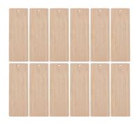 WEBEEDY 12 Pcs DIY Cloisonne Crafts Wood Bookmark Blanks Embryo Rectangle Bamboo Blanks Bookmark Unfinished Key Ring Tag for Enamel Art Painting Engraving Personalized DIY Craft Decoration, 5x14cm