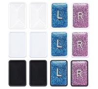 WEBEEDY 12 Pcs Small Rectangle X-Ray Marker Blanks 3 Colors DIY Custom X-ray Marker Blanks Acrylic Badge Reel Buddy ID Tags Gift for Nurse Radiology, 3.8x2.5cm (White, Black, Clear)