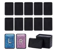 WEBEEDY 12 Pcs Small Rectangle X-Ray Marker Blanks DIY Custom X-ray Marker Case Blanks Acrylic Badge Reel Buddy ID Tags Gift for Nurse Radiology Techs Dentists, 3.8x2.5cm (Black)