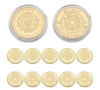WEBEEDY 12 PCS Tarot Challenge Coin Sun Moon Double Side Divination Challenge-Coin Twelve Constellation Wishing Gold Tarot Lucky Coin for Men and Women Birthday Gifts, 30mm/1.18inch