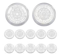 WEBEEDY 12 PCS Tarot Challenge Coin Sun Moon Double Side Divination Challenge-Coin Twelve Constellation Wishing Silver Tarot Lucky Coin for Men and Women Birthday Gifts, 30mm/1.18inch