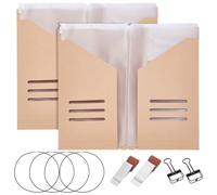 WEBEEDY 12 Pcs Travelers Notebook Accessories Kit 2 Pack Passport Holder Set with Transparent Pouch,Travel File Folder,Pen Holder,Binder Clips and Elastic Straps for TN Card Holder Storage Accessories